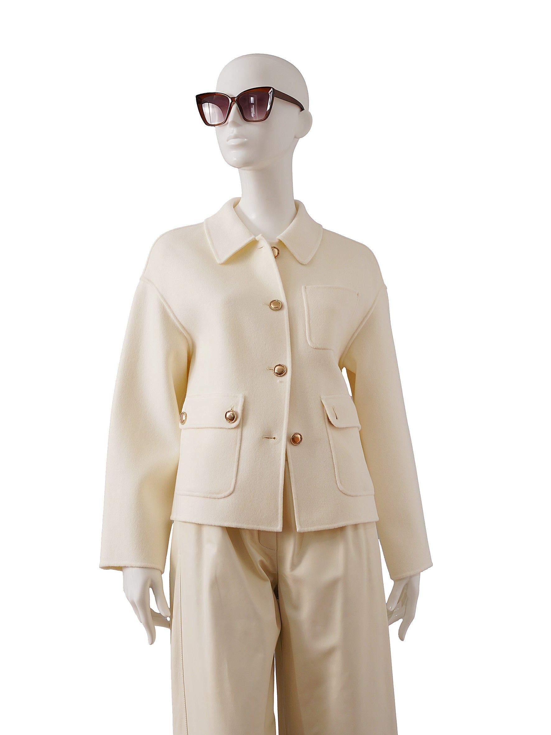 Cream oversized wool jacket